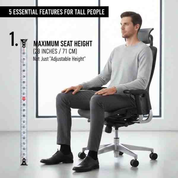 Maximum Seat Height (Not Just “Adjustable Height”)